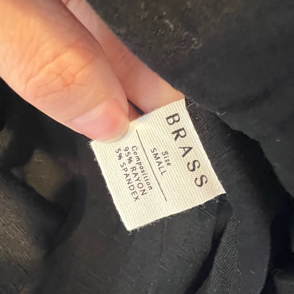 Brass the tank maxi dress sleeveless black jersey stretch pockets small - Picture 13 of 15